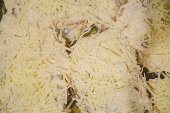 cheesy baked chicken before baking