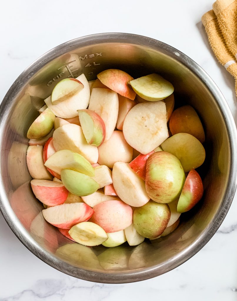 diced up apples in an instant pot