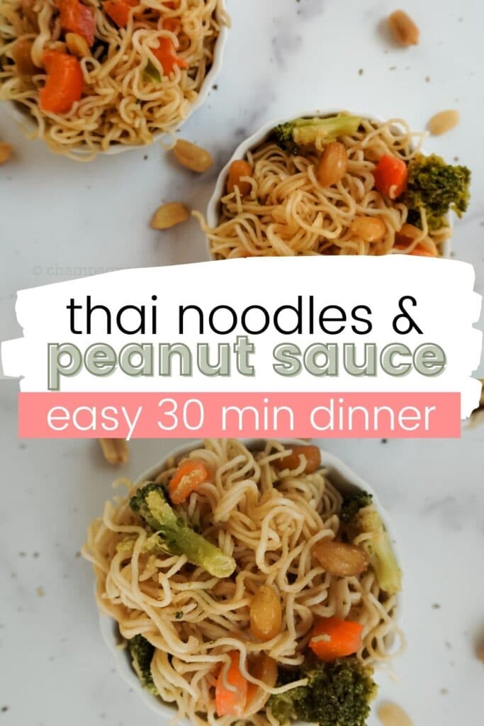 thai noodles and peanut sauce pinterest pin