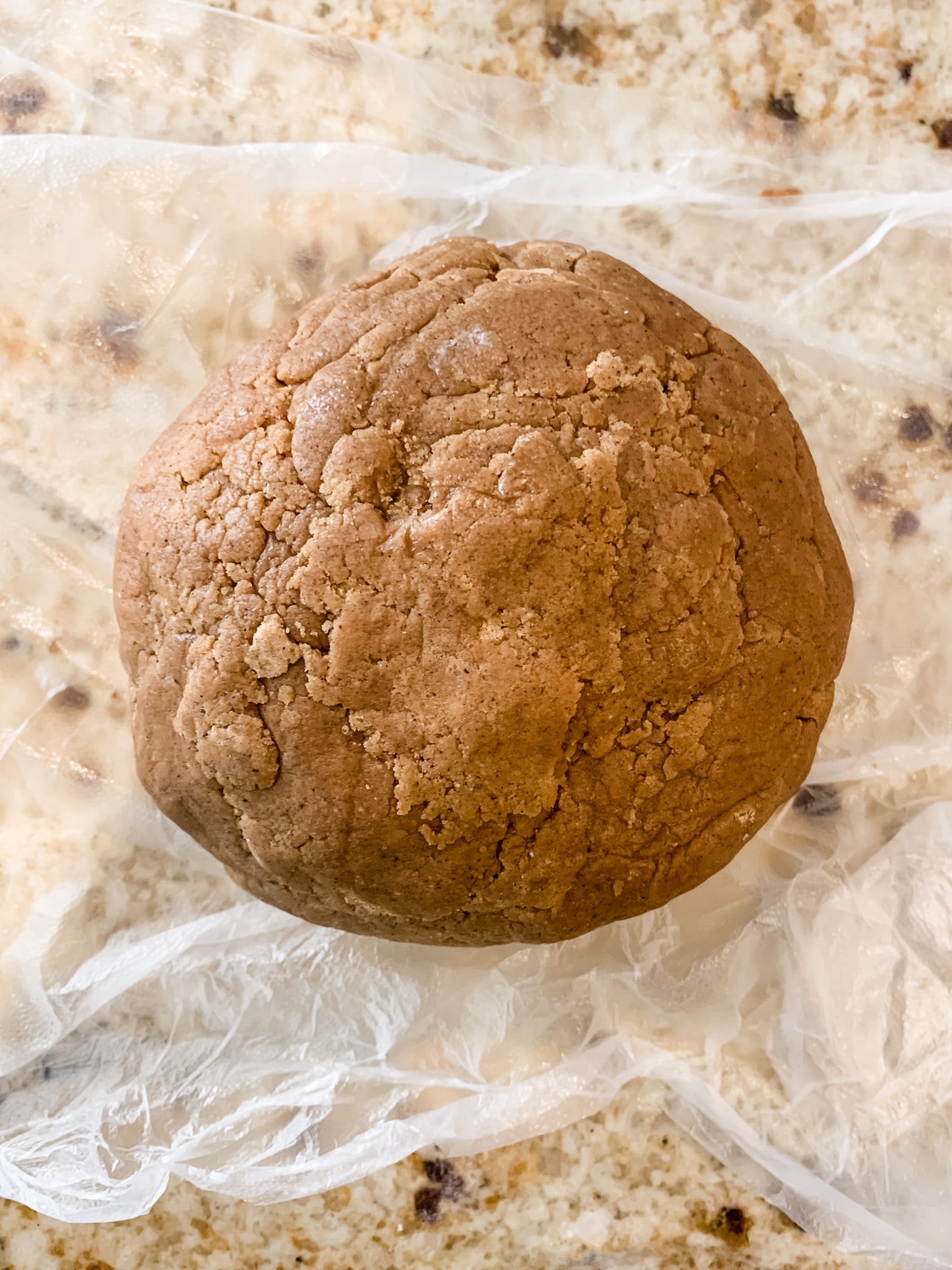 a ball of vegan gingerbread dough