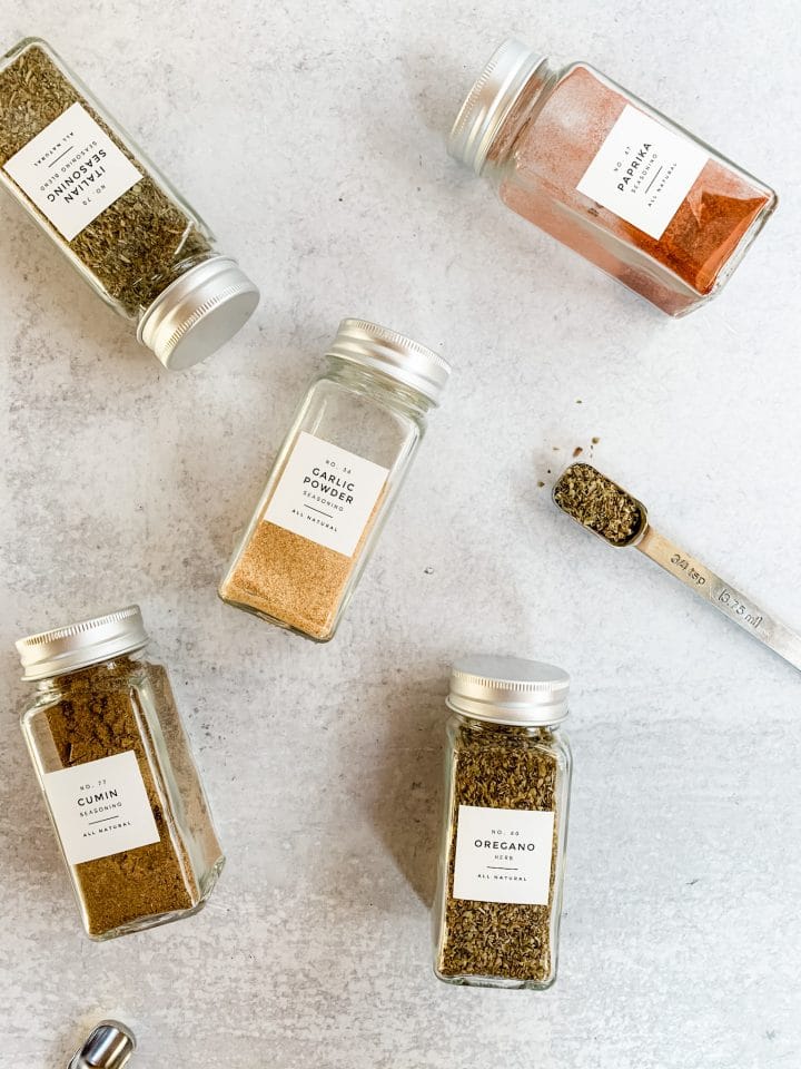 modern minimal spice jar labels
