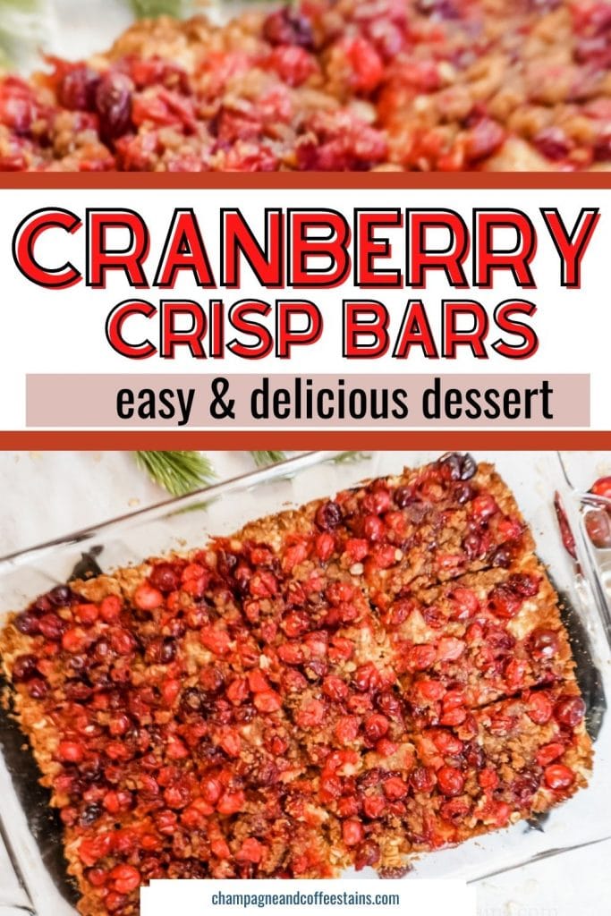 cranberry crisp bars pinterest pin