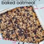 blueberry baked oatmeal with bananas pinterest pin