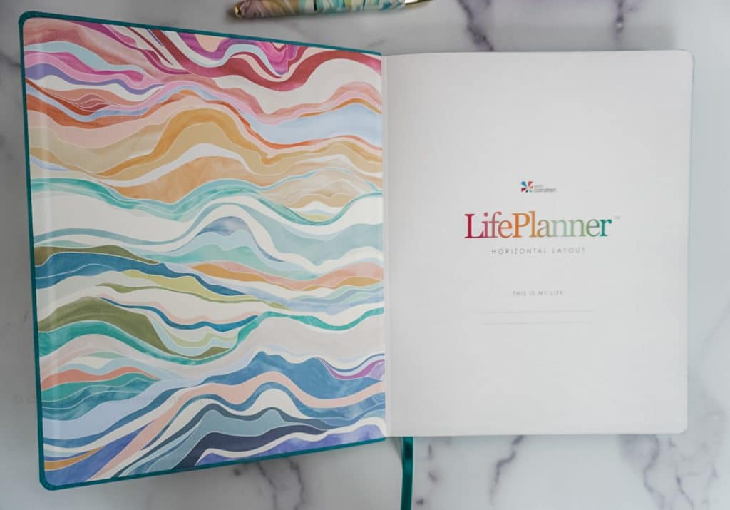 inside cover of the lifeplanner