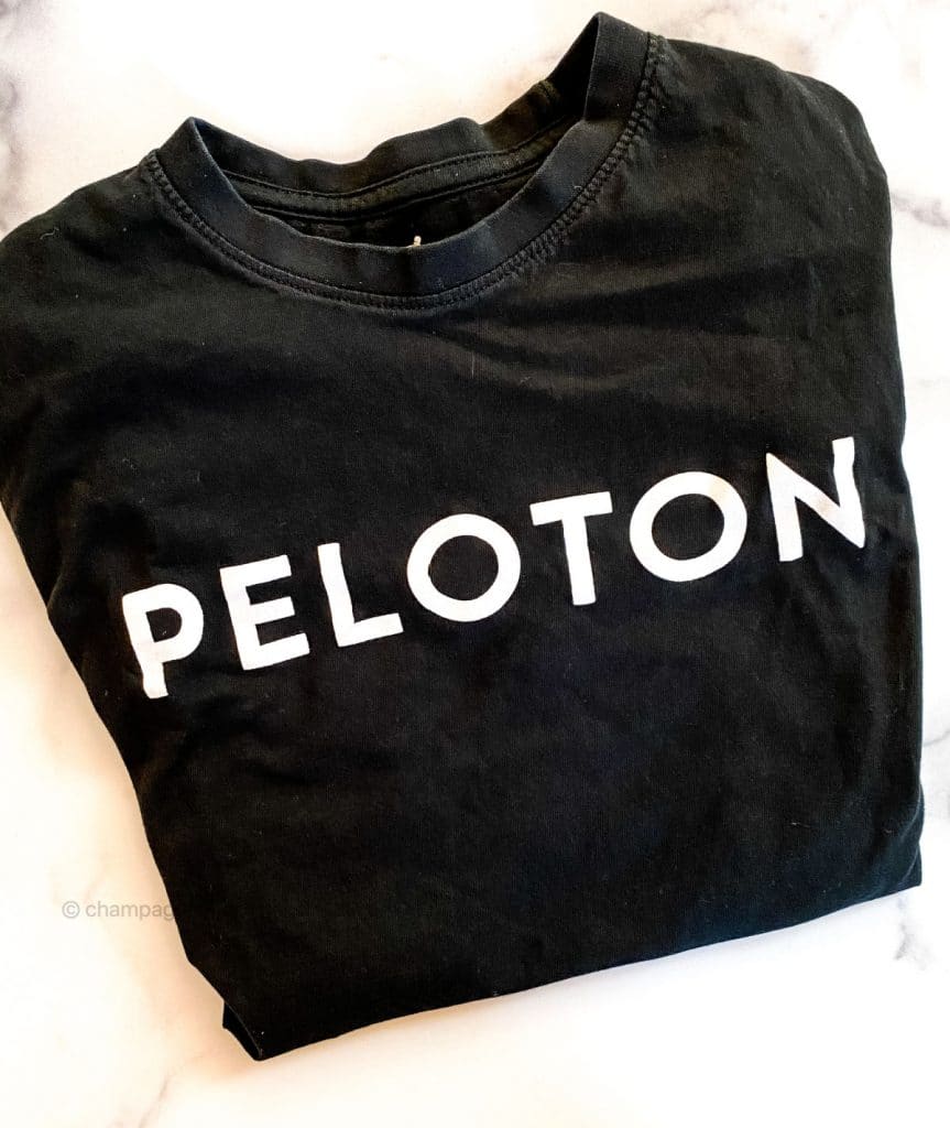 peloton century shirt folded on a white background