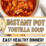 instant pot tortilla soup pinterest pin