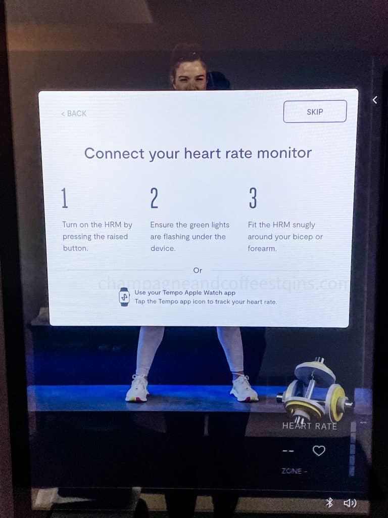 heart rate screen on tempo