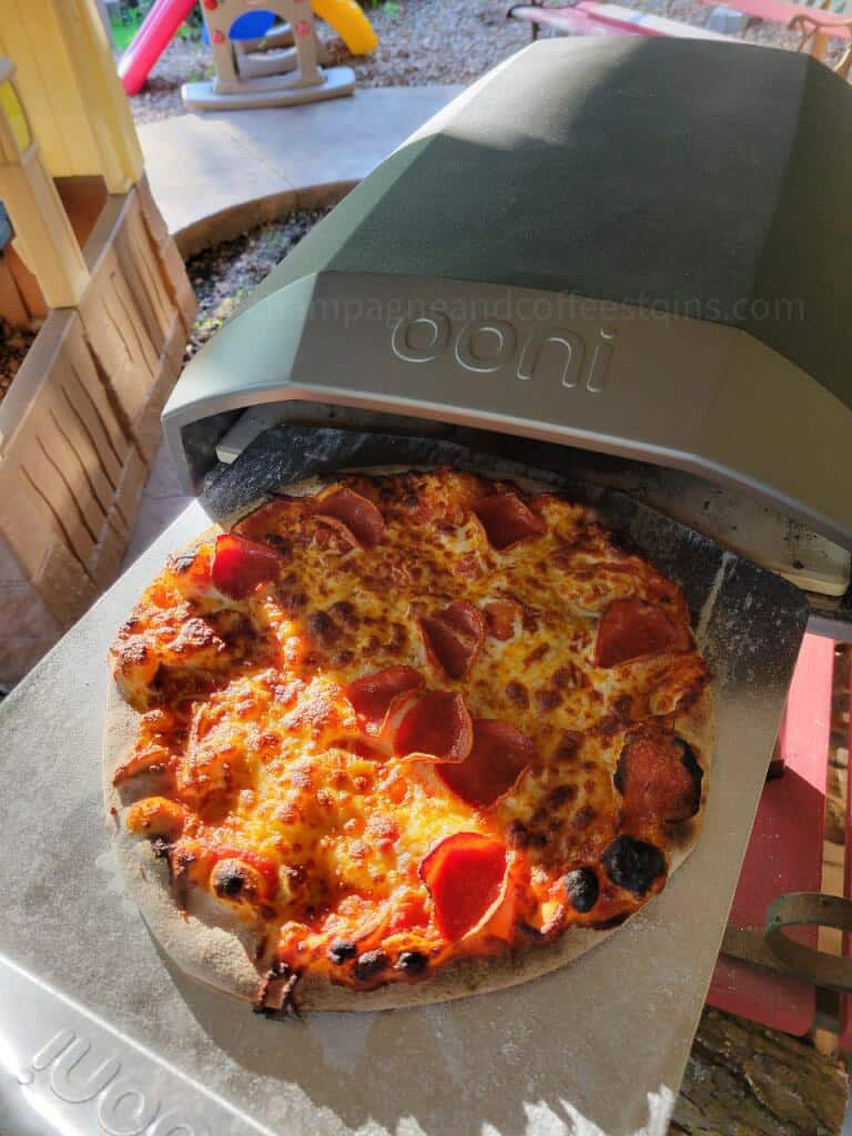 pizza coming out of the ooni oven