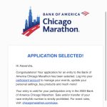 chicago marathon acceptance email
