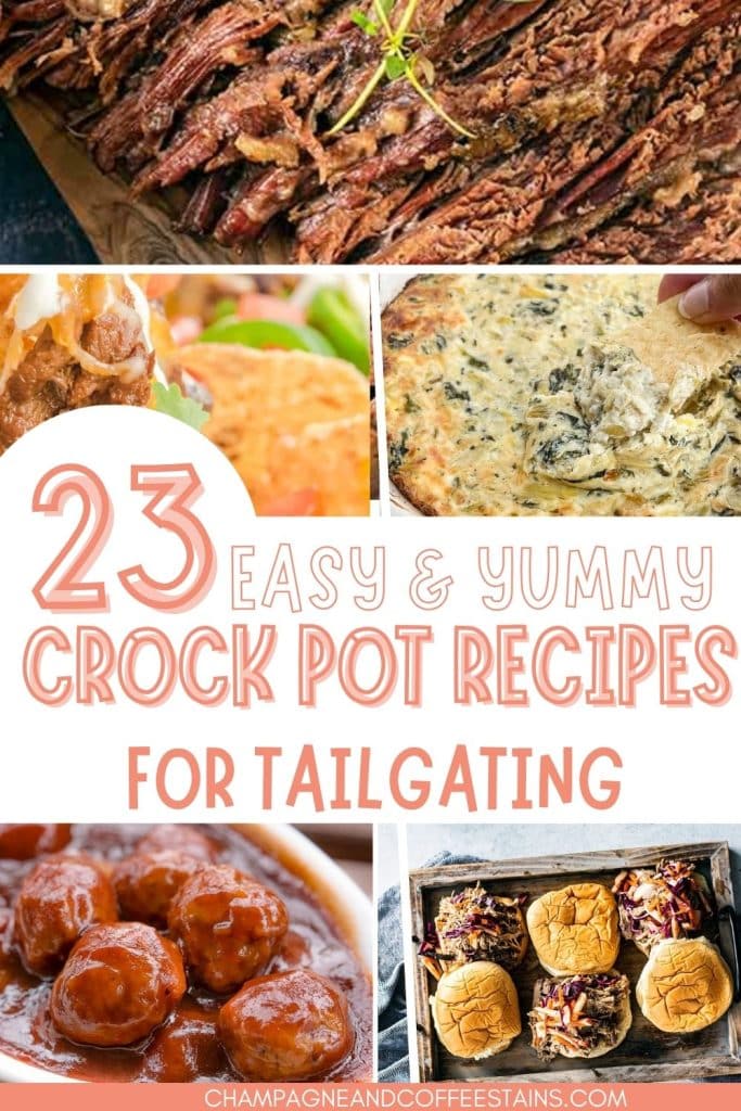 crock pot food collage with text that reads 23 easy and yummy crock pot recipes