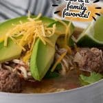 slow cooker chicken taco soup in a bowl