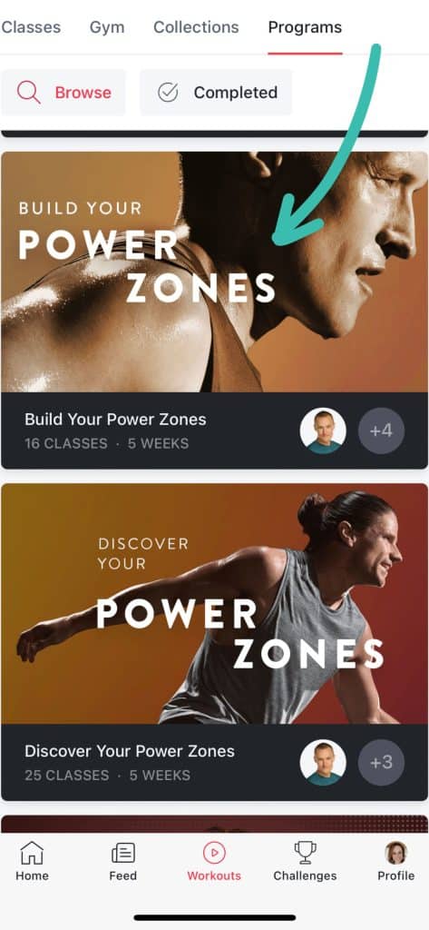 arrow pointing to build your power zones