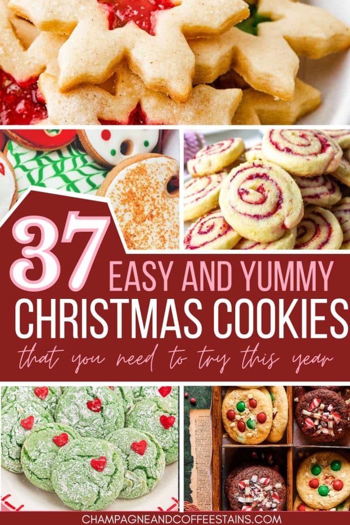 37 christmas cookie recipes to make with a collage of cookie images