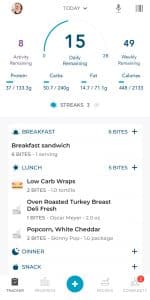 main food tracker on the healthi app