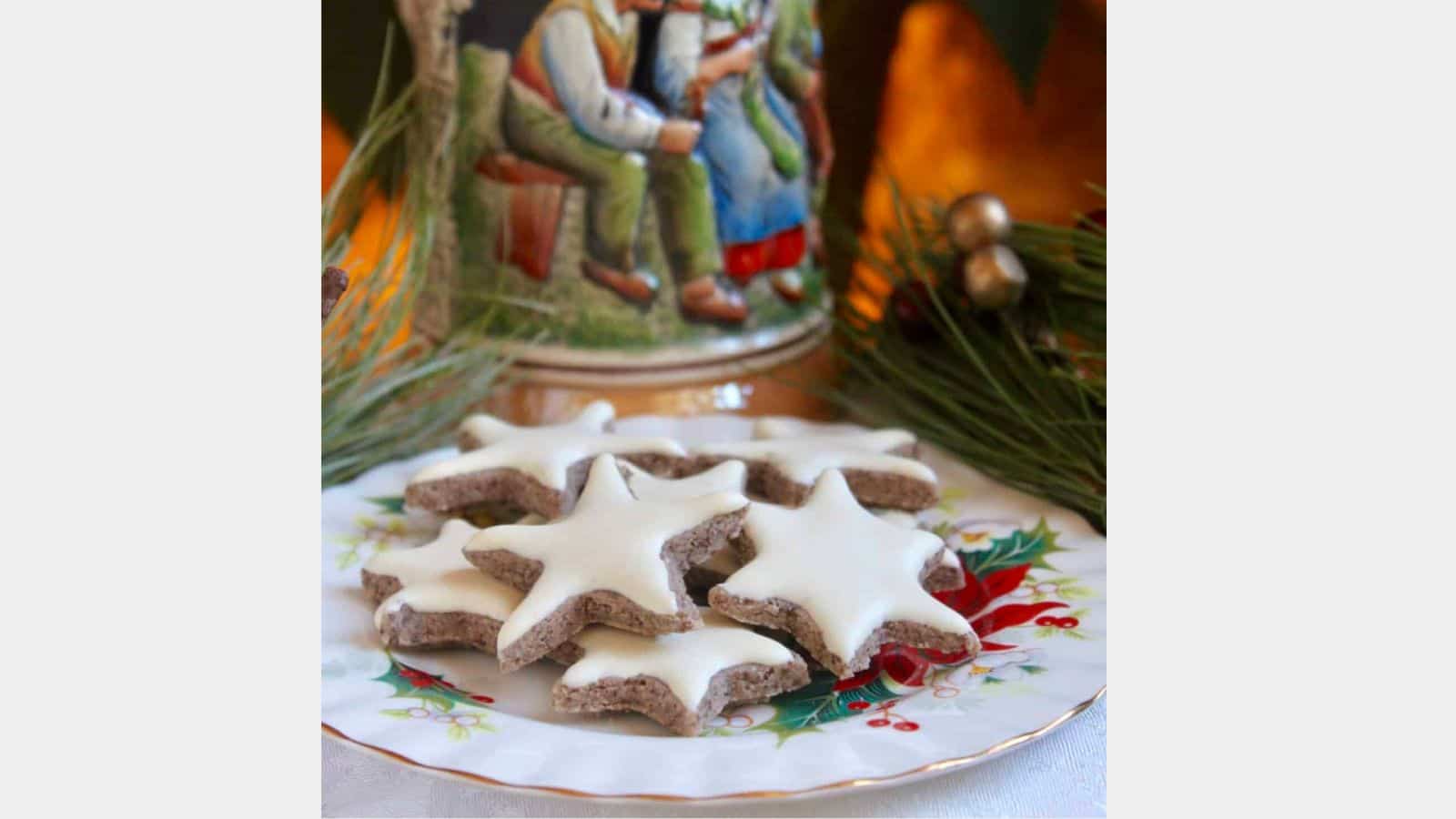 german star cookies on a plate