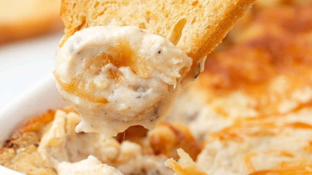 Cream Cheese Garlic Dip on bread