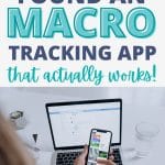 woman using an app with text i finally found a macro tracking app that actually works