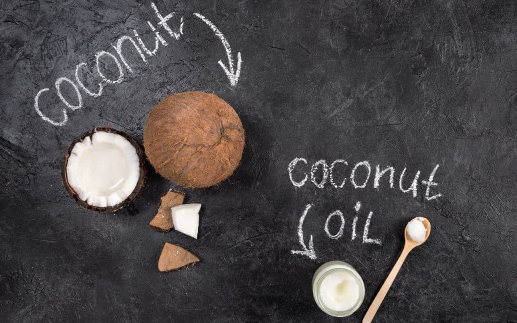 a coconut and coconut oil