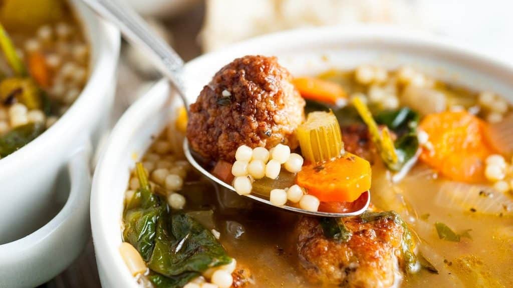 The BEST Italian Wedding Soup with Chicken Meatballs